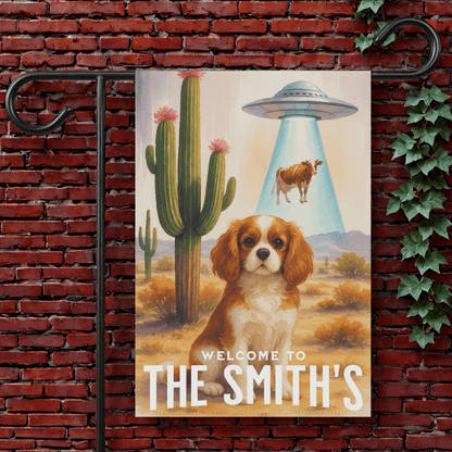 Blenheim Cavalier Aliens Garden Flag 12'' × 18''