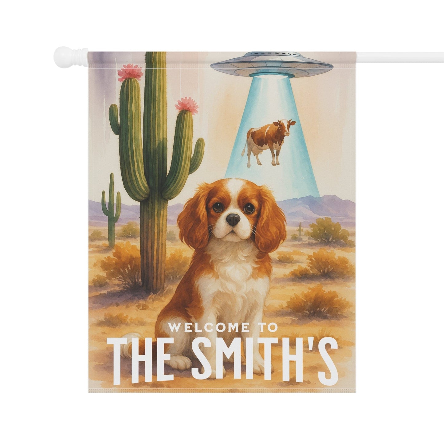 Blenheim Cavalier Aliens Garden Flag