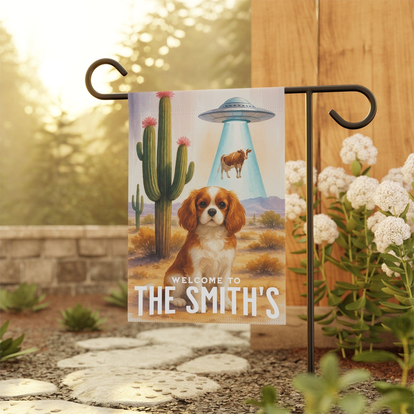 Blenheim Cavalier Aliens Garden Flag