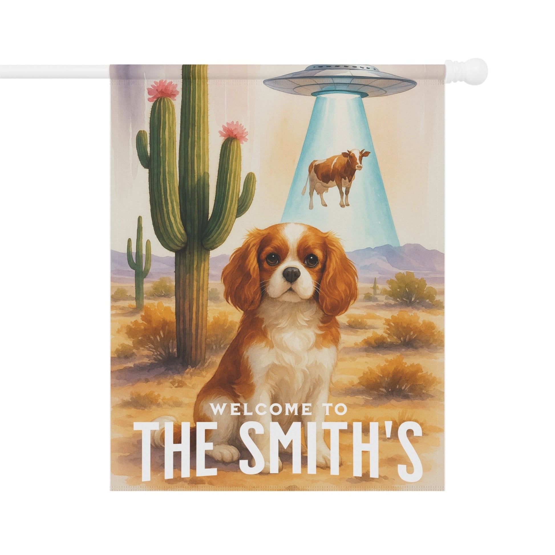 Blenheim Cavalier Aliens Garden Flag