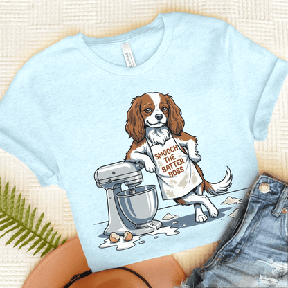Personalized Cavalier Baking Unisex Tshirt Heather Ice Blue