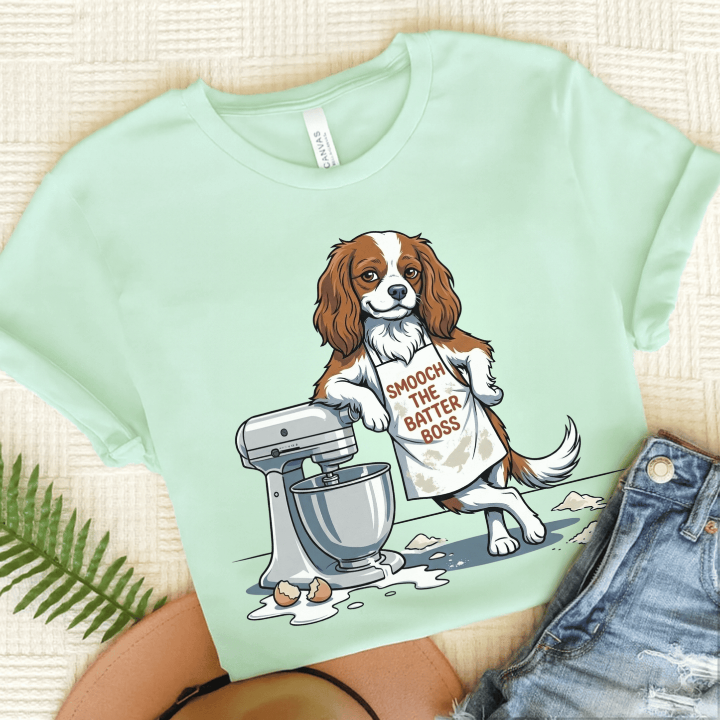 Personalized Cavalier Baking Unisex Tshirt Heather Mint