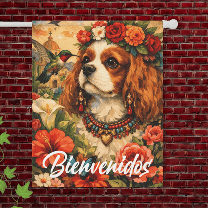 Personalized Cavalier Bienvenidos Garden Flag 24.5'' × 32''