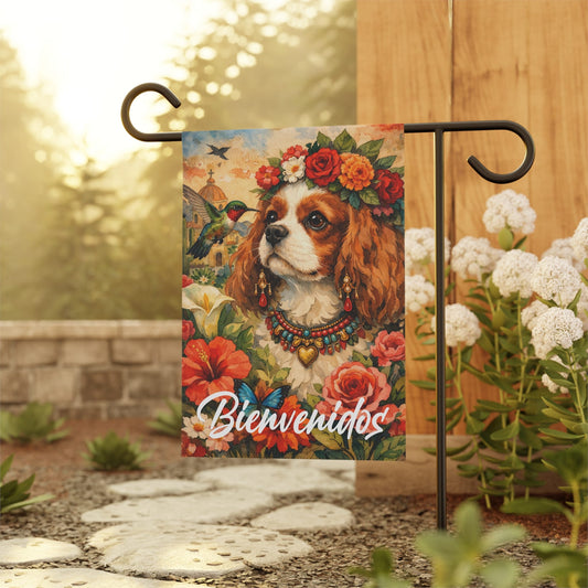 Personalized Cavalier Bienvenidos Garden Flag