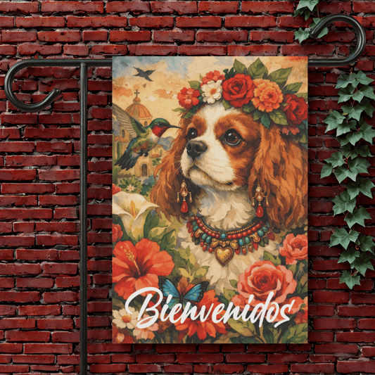 Personalized Cavalier Bienvenidos Garden Flag 12'' × 18''