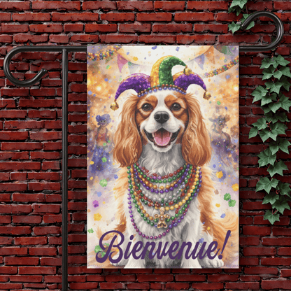 Personalized Cavalier Mardi Gras Yard Flag 12'' × 18''