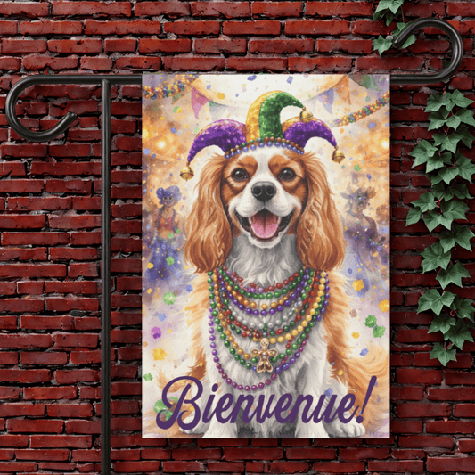Personalized Cavalier Mardi Gras Yard Flag 12'' × 18''