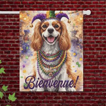 Personalized Cavalier Mardi Gras Yard Flag 24.5'' × 32''