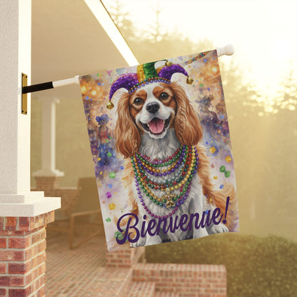 Personalized Cavalier Mardi Gras Yard Flag