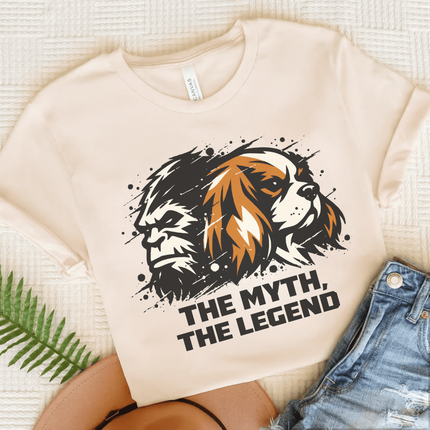 Personalized Cavalier Bigfoot Unisex TShirt Natural