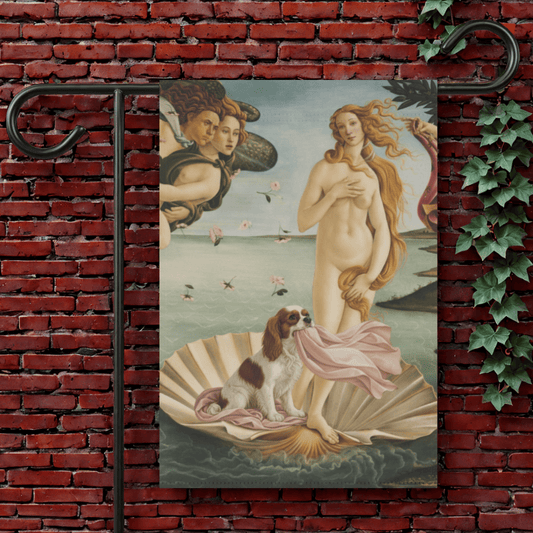 Personalized Cavalier Venus Painting Garden Flag 12'' × 18''