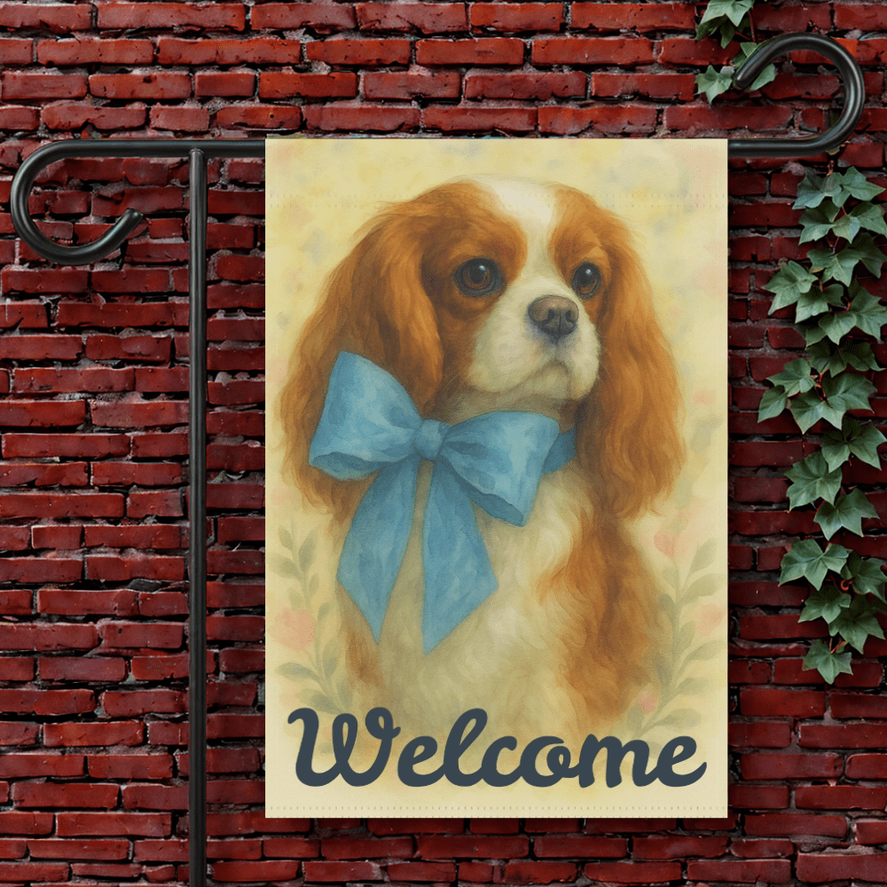 Blenheim Cavalier Blue Coquette Garden Flag 12'' × 18''