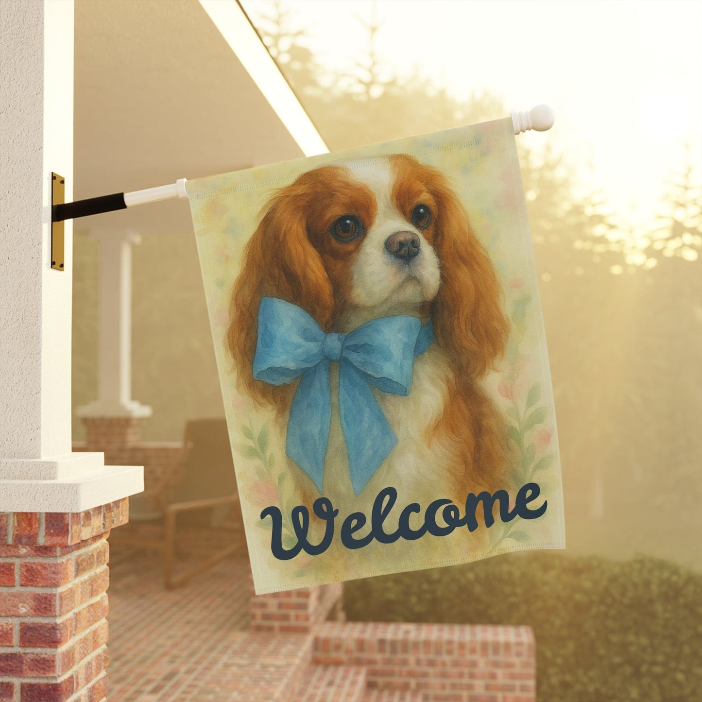 Blenheim Cavalier Blue Coquette Garden Flag