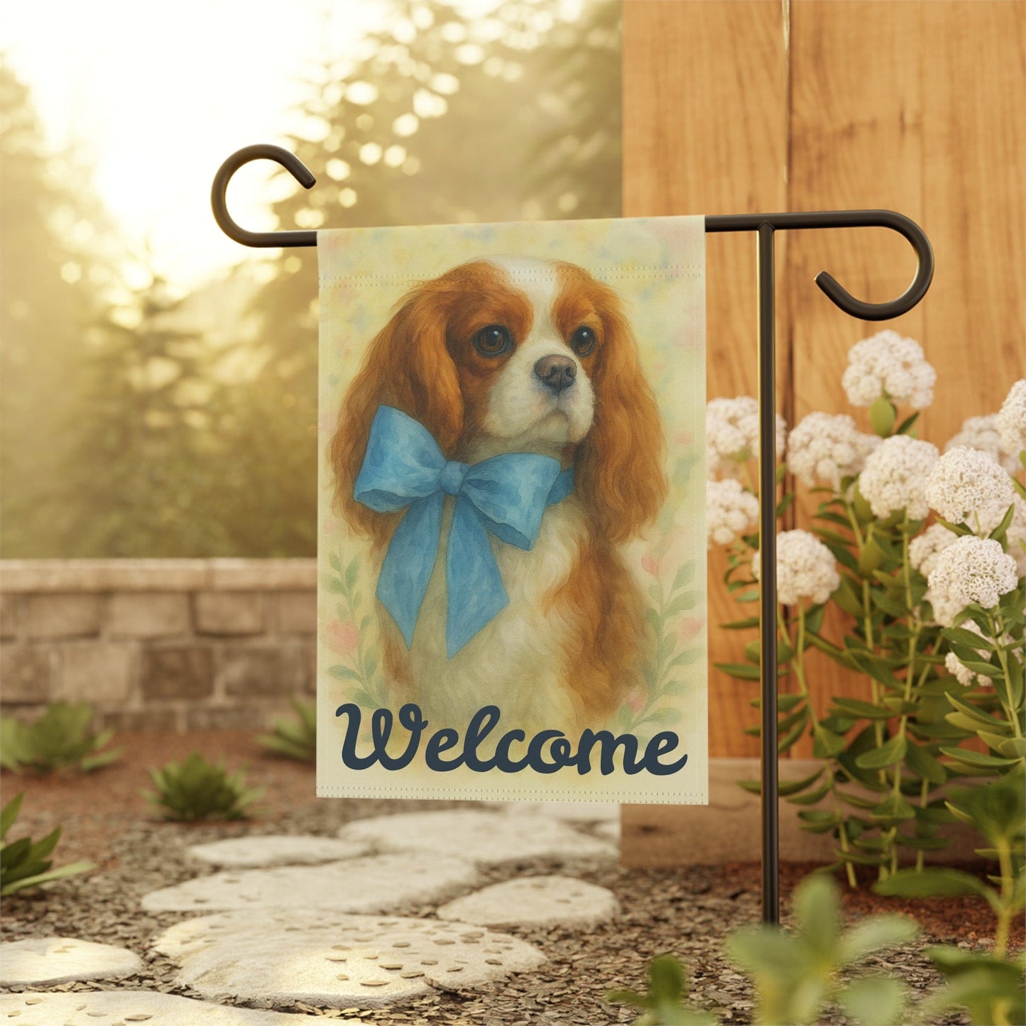 Blenheim Cavalier Blue Coquette Garden Flag