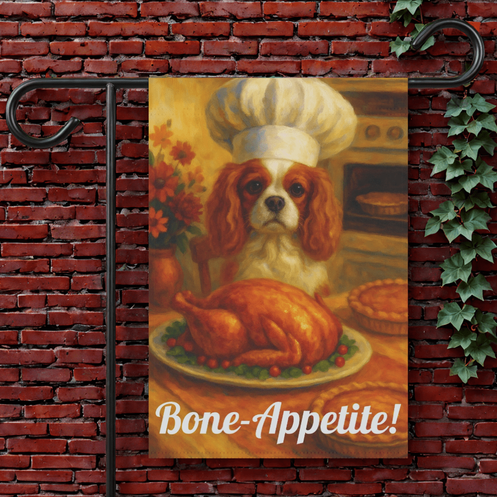 Personalized Cavalier Bone-Appetite Garden Flag 12'' × 18''