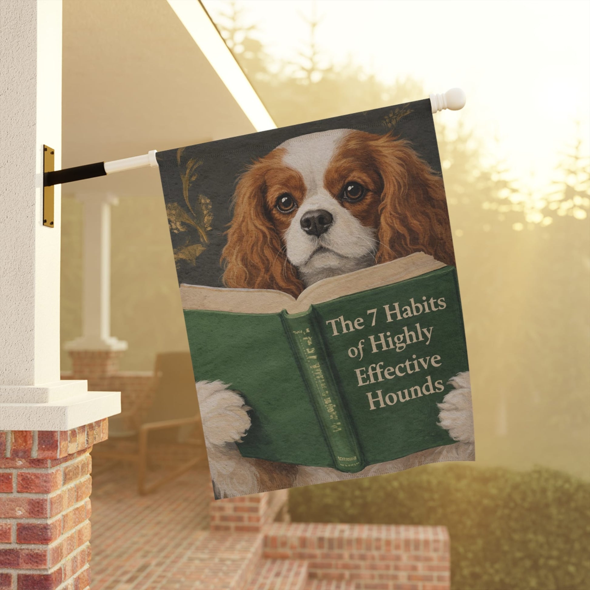 Personalized Cavalier Book Lover Garden Flag