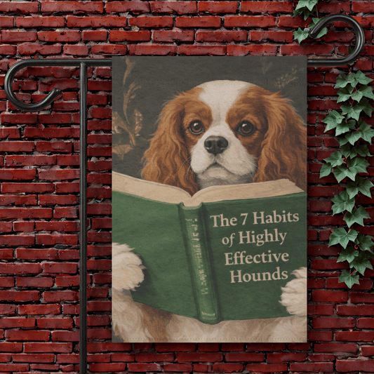 Personalized Cavalier Book Lover Garden Flag 12'' × 18''