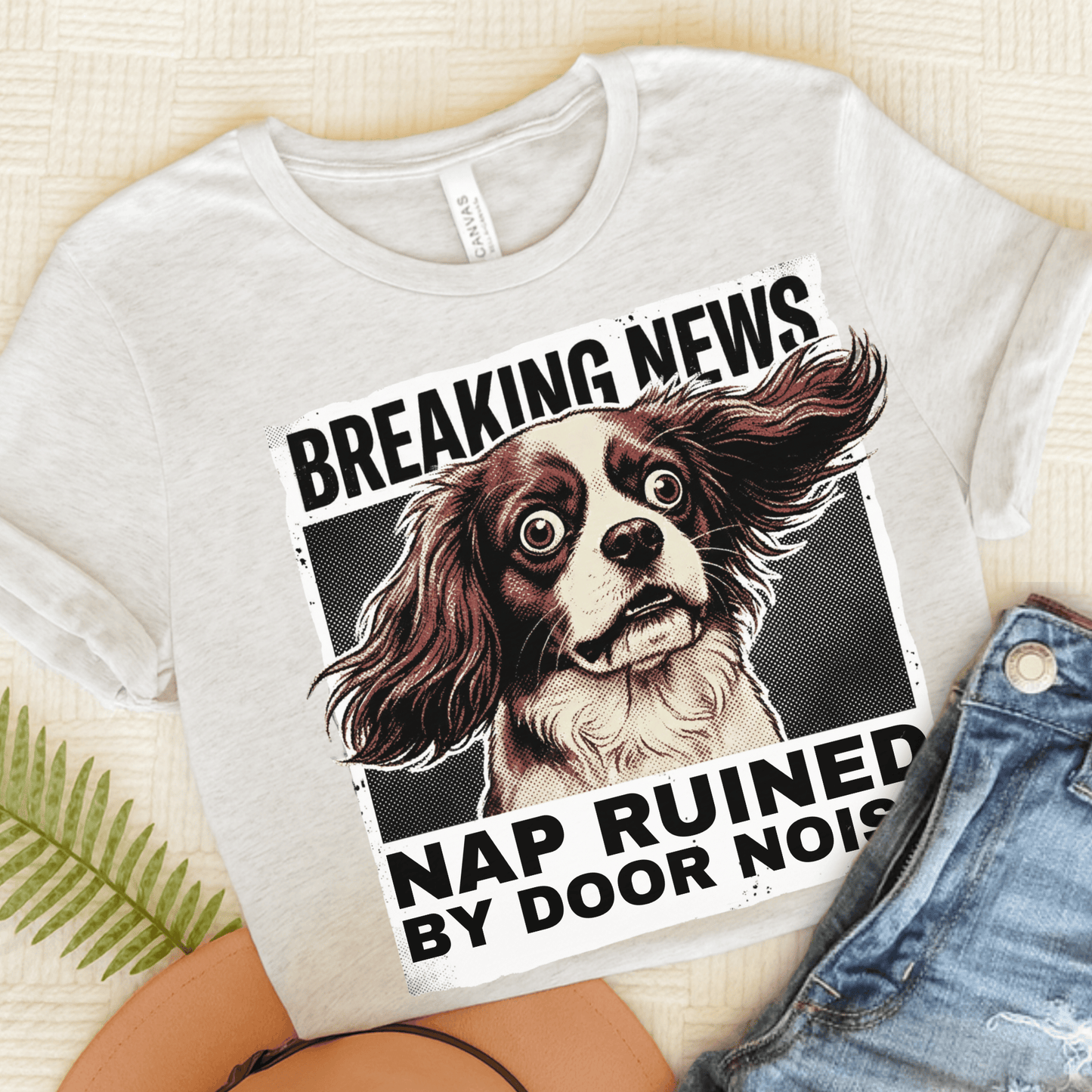 Personalized Cavalier Breaking News Unisex Tshirt Ash