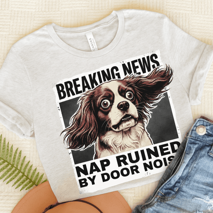 Personalized Cavalier Breaking News Unisex Tshirt Ash