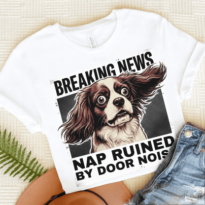 Personalized Cavalier Breaking News Unisex Tshirt White