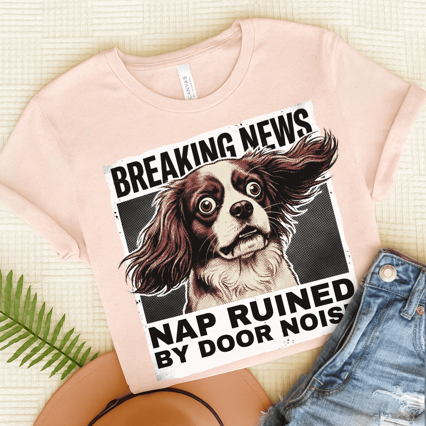 Personalized Cavalier Breaking News Unisex Tshirt Soft Pink