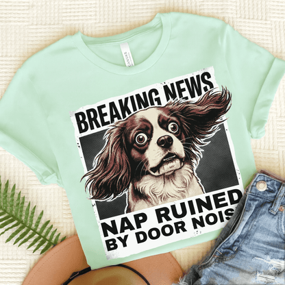 Personalized Cavalier Breaking News Unisex Tshirt Heather Mint