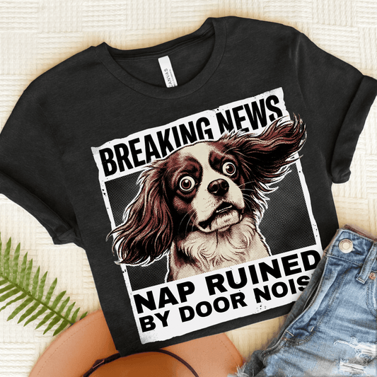 Personalized Cavalier Breaking News Unisex Tshirt Dark Grey Heather