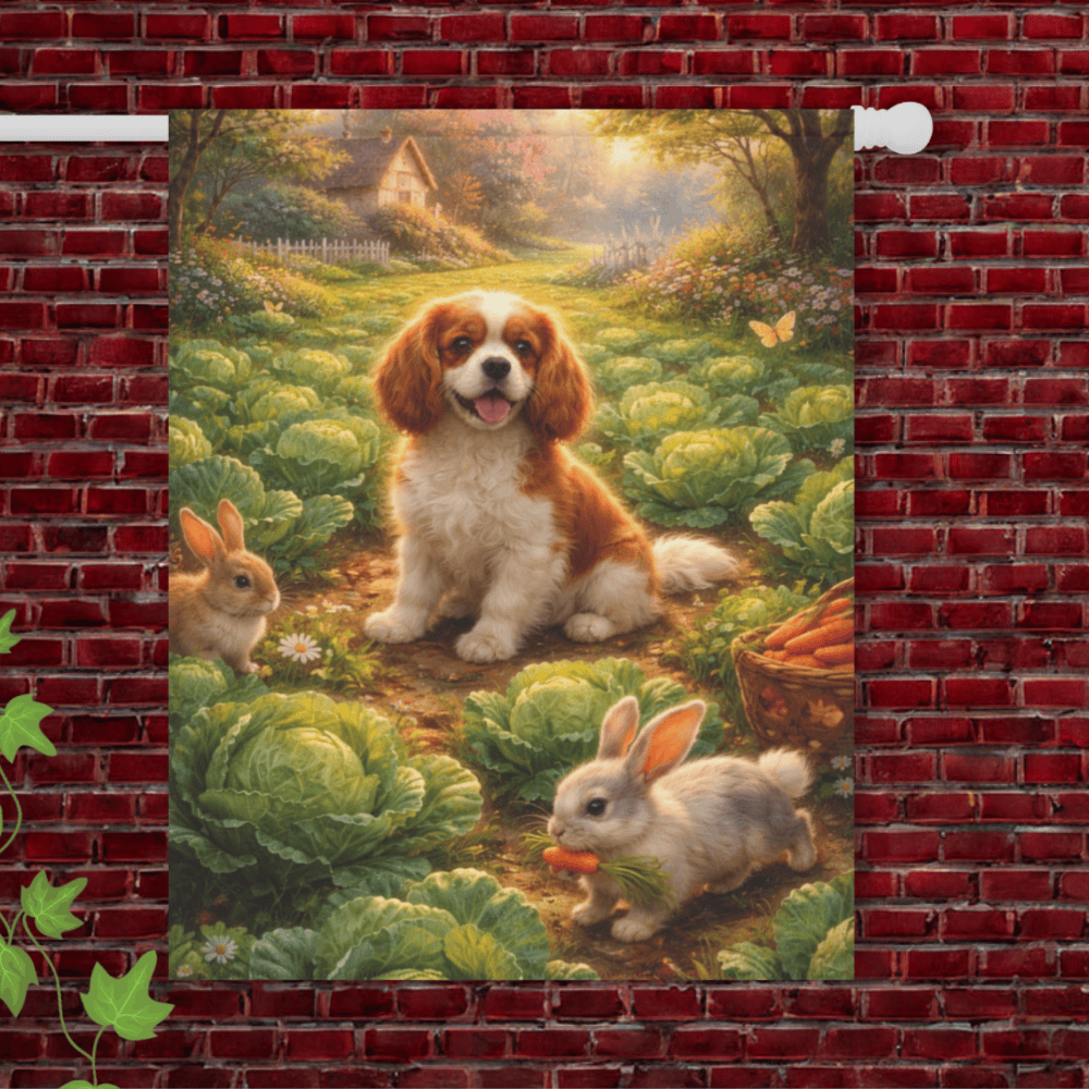 Personalized Cavalier Cabbage Patch Garden Flag 24.5'' × 32''