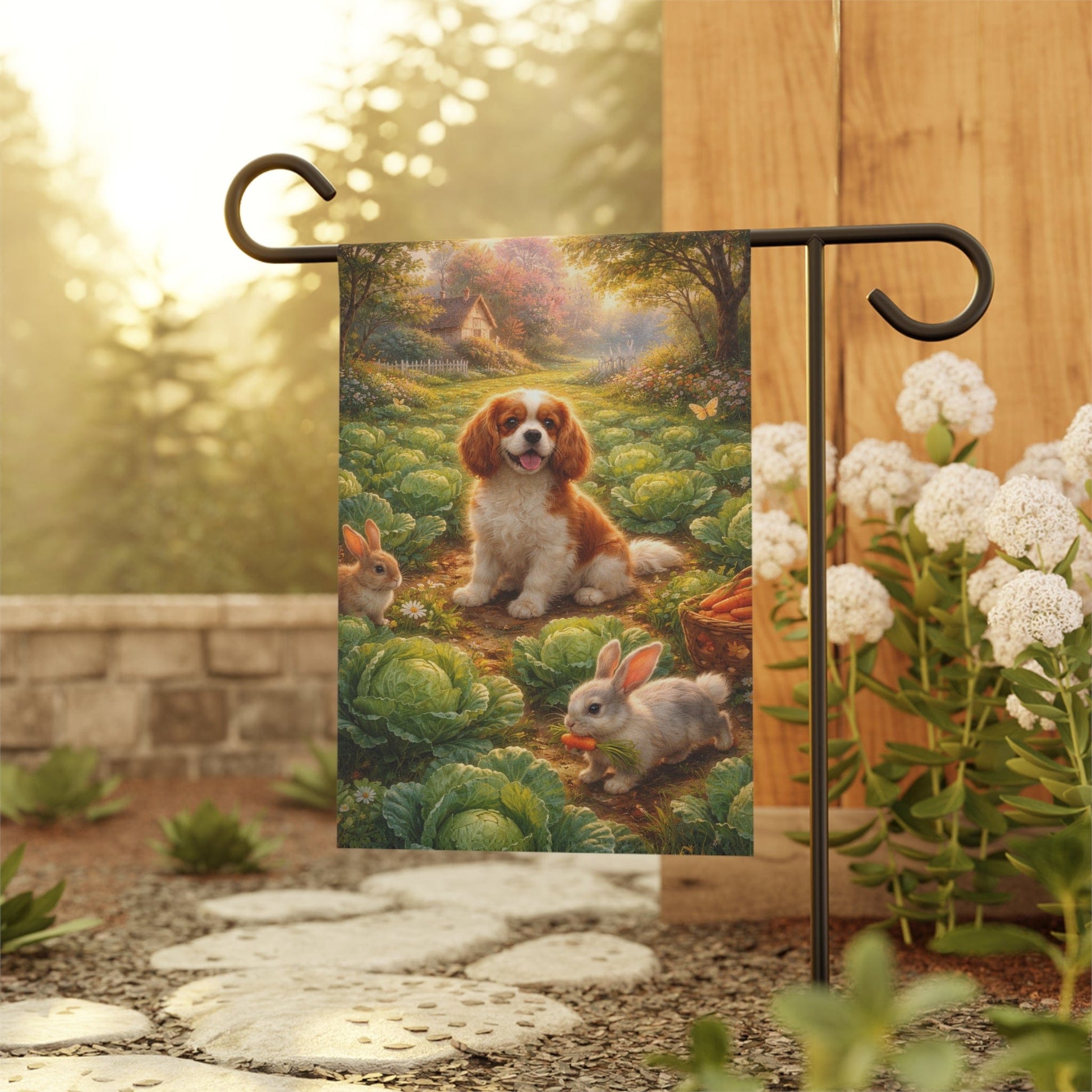 Personalized Cavalier Cabbage Patch Garden Flag