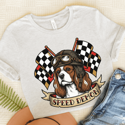 Personalized Cavalier Car Racing Unisex Tshirt Ash