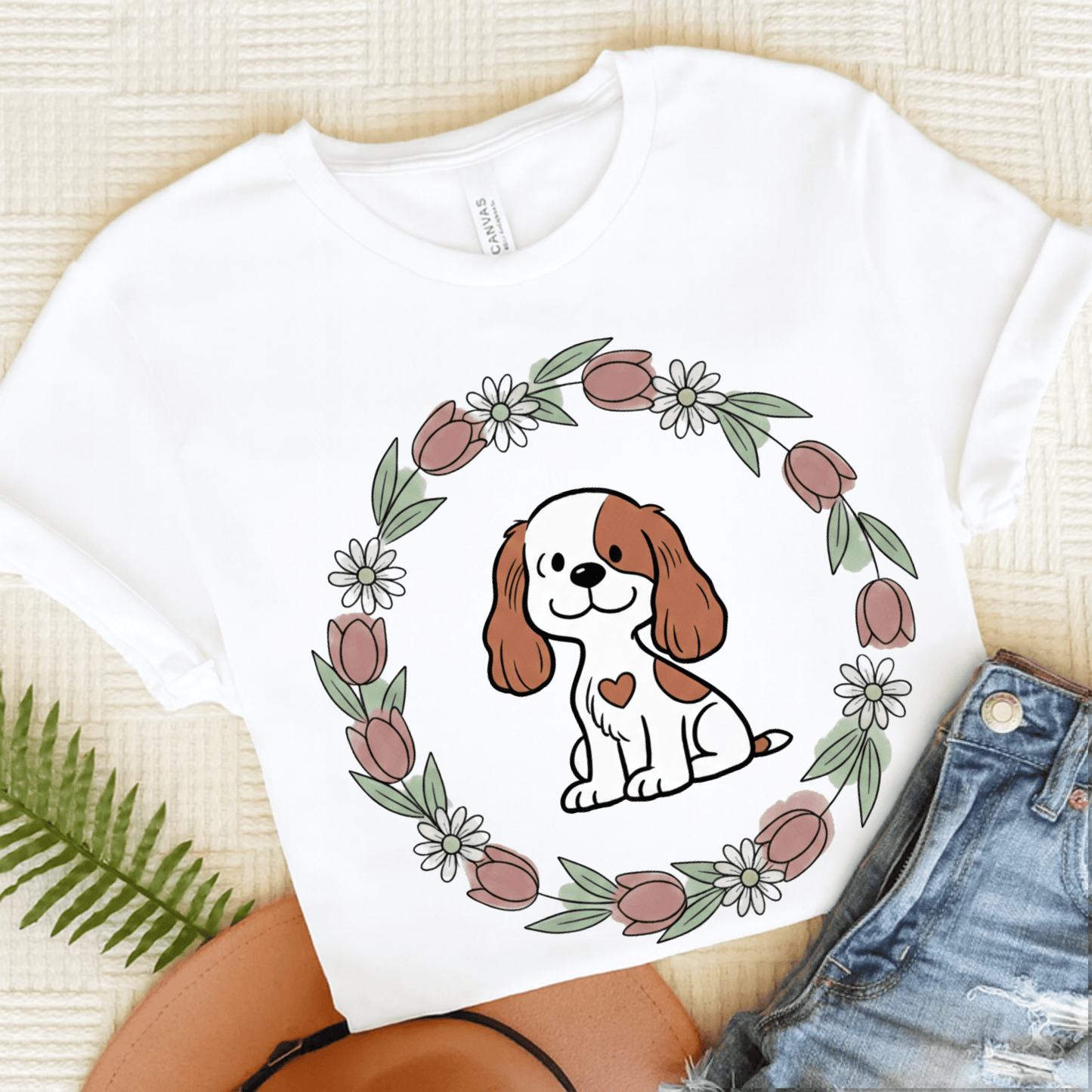 Personalized Cavalier Spring Unisex TShirt White