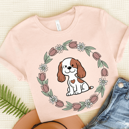 Personalized Cavalier Spring Unisex TShirt Soft Pink