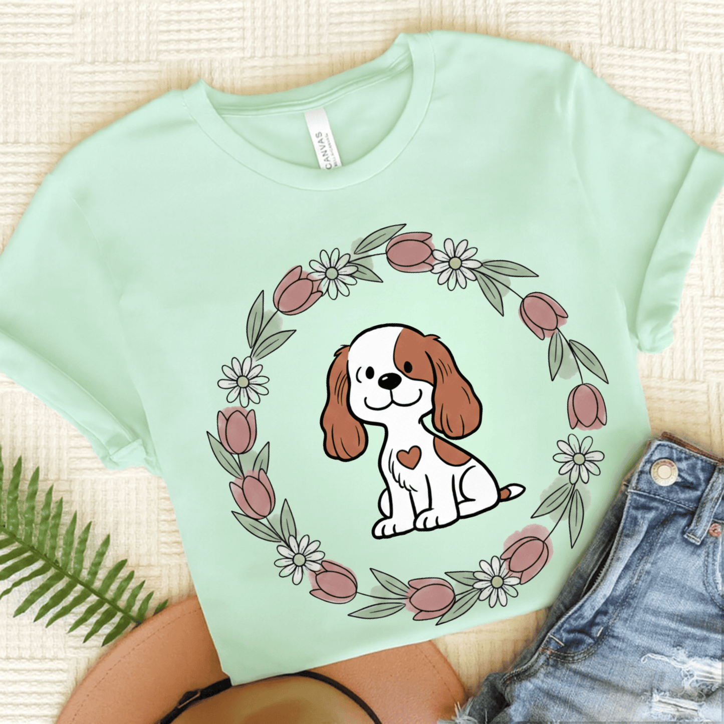 Personalized Cavalier Spring Unisex TShirt Heather Mint