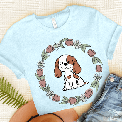 Personalized Cavalier Spring Unisex TShirt Heather Ice Blue