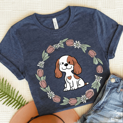 Personalized Cavalier Spring Unisex TShirt Heather Navy
