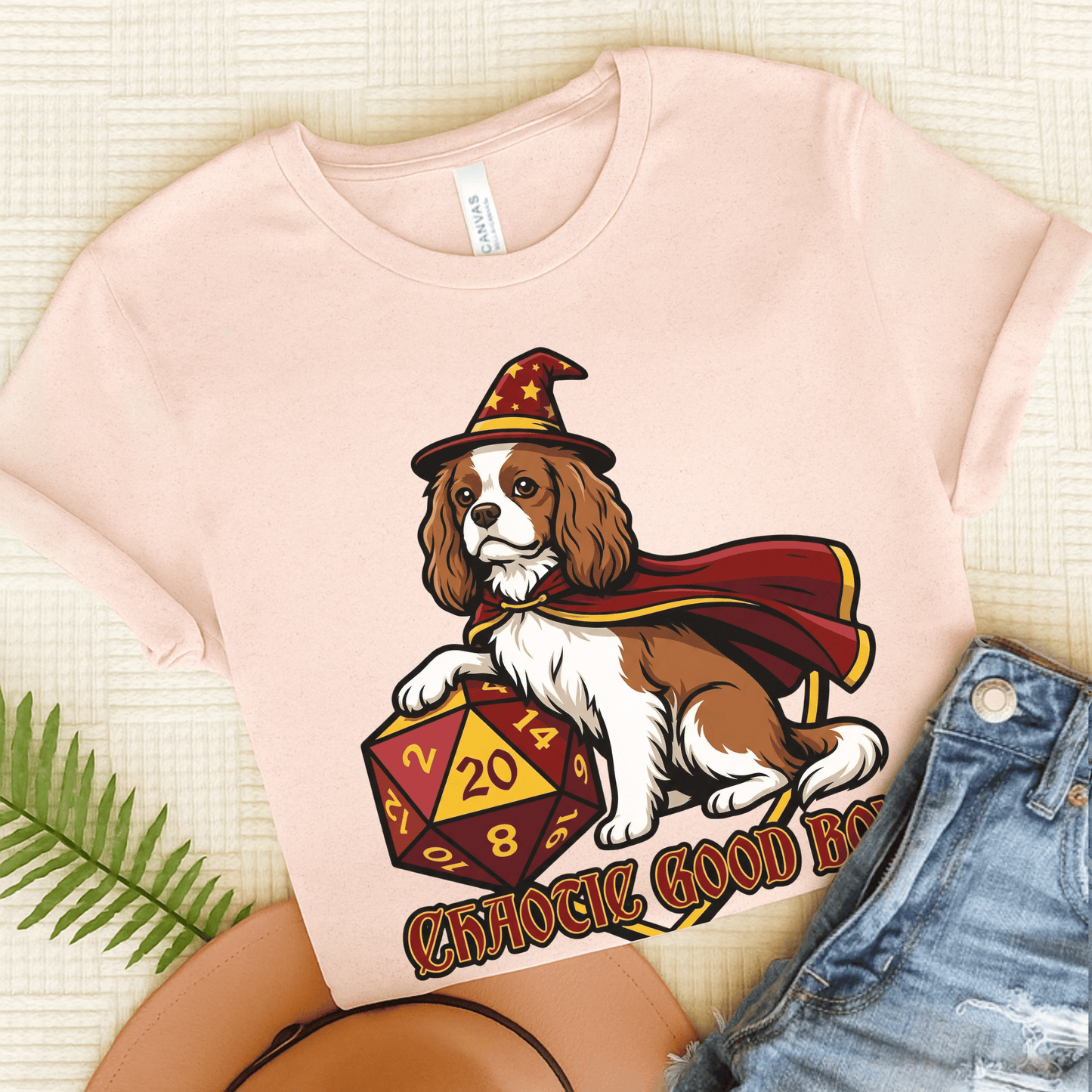 Personalized Cavalier Good Boy Unisex Tshirt Soft Pink