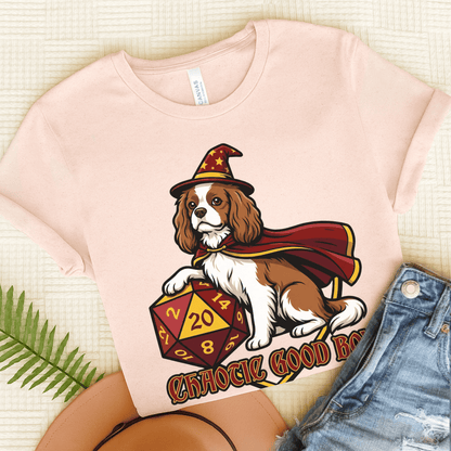Personalized Cavalier Good Boy Unisex Tshirt Soft Pink