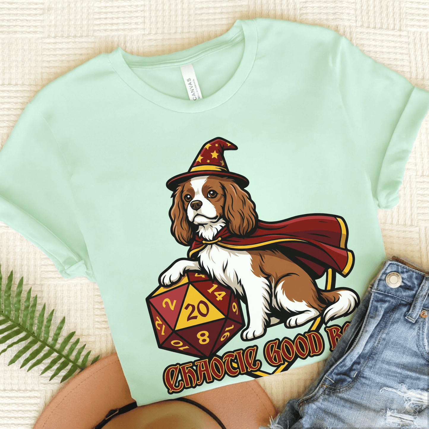 Personalized Cavalier Good Boy Unisex Tshirt Heather Mint