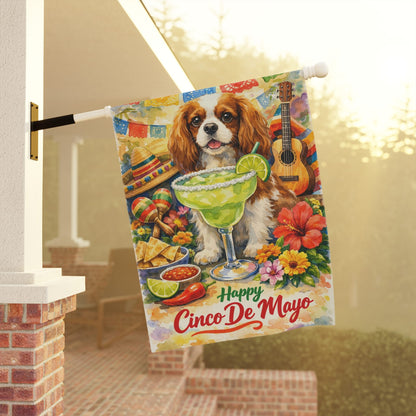 Personalized Cavalier Cinco De Mayo Garden Flag
