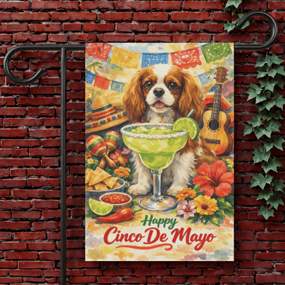 Personalized Cavalier Cinco De Mayo Garden Flag 12'' × 18''