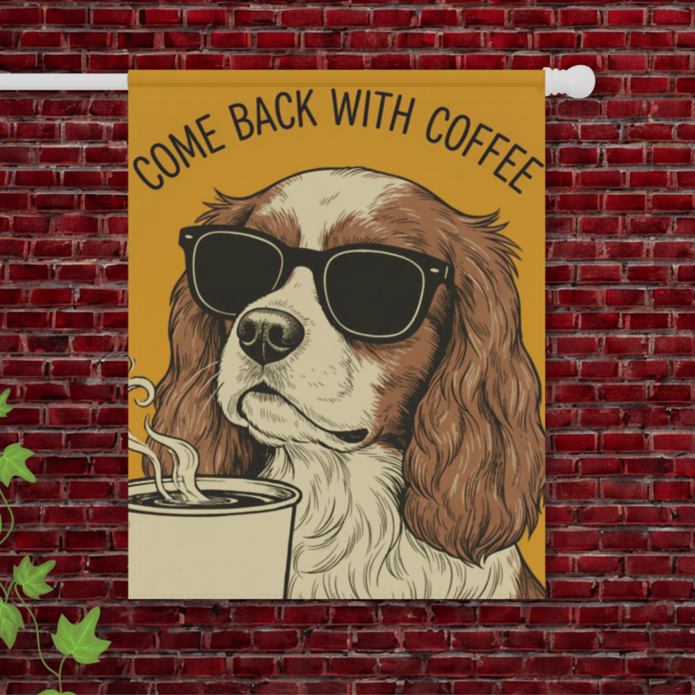 Personalized Cavalier Coffee Lover Dog Yard Flag 24.5'' × 32''