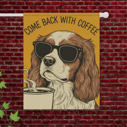 Personalized Cavalier Coffee Lover Dog Yard Flag 24.5'' × 32''