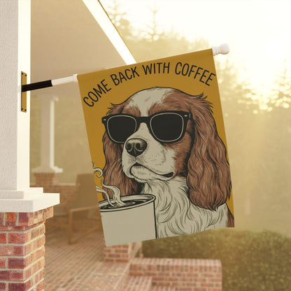 Personalized Cavalier Coffee Lover Dog Yard Flag