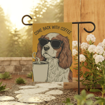 Personalized Cavalier Coffee Lover Dog Yard Flag