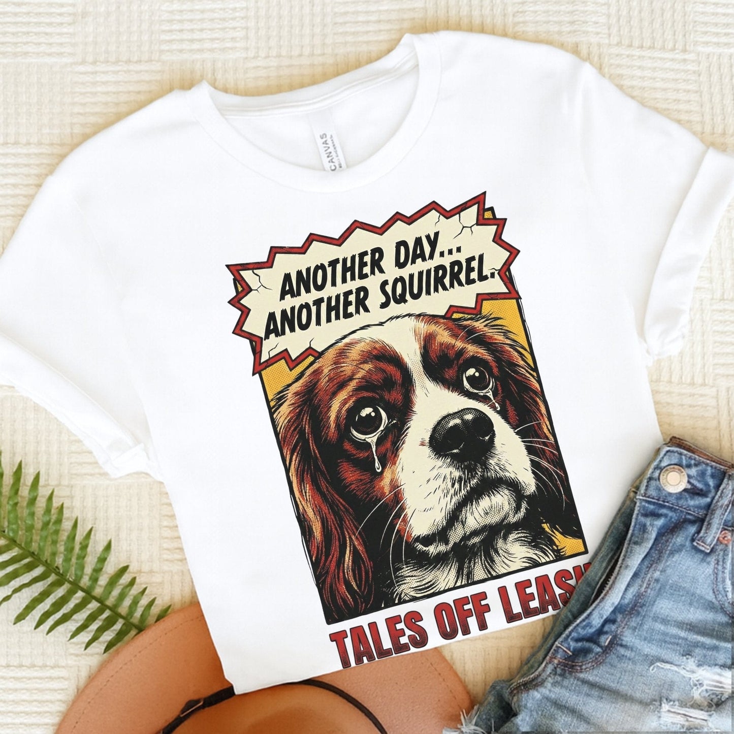 Personalized Cavalier Comic Book Squirrels Unisex TShirt White