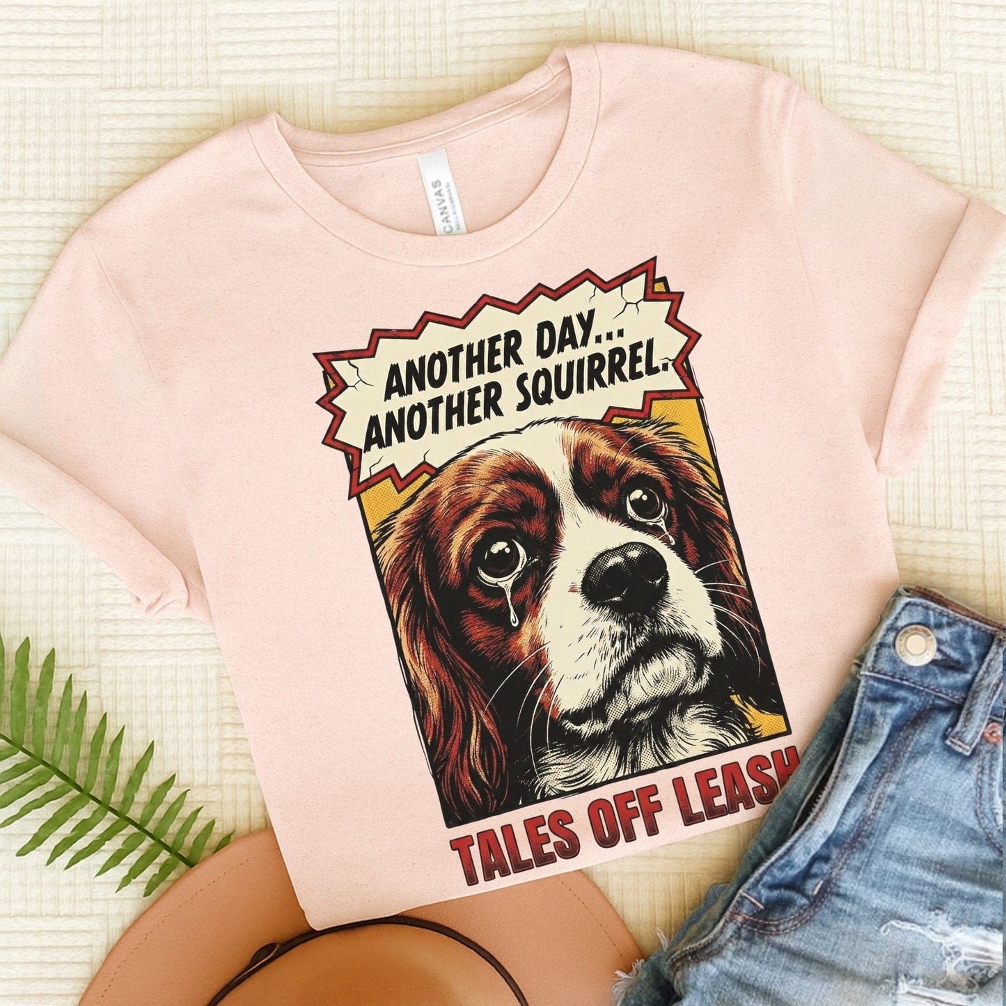 Personalized Cavalier Comic Book Squirrels Unisex TShirt Soft Pink