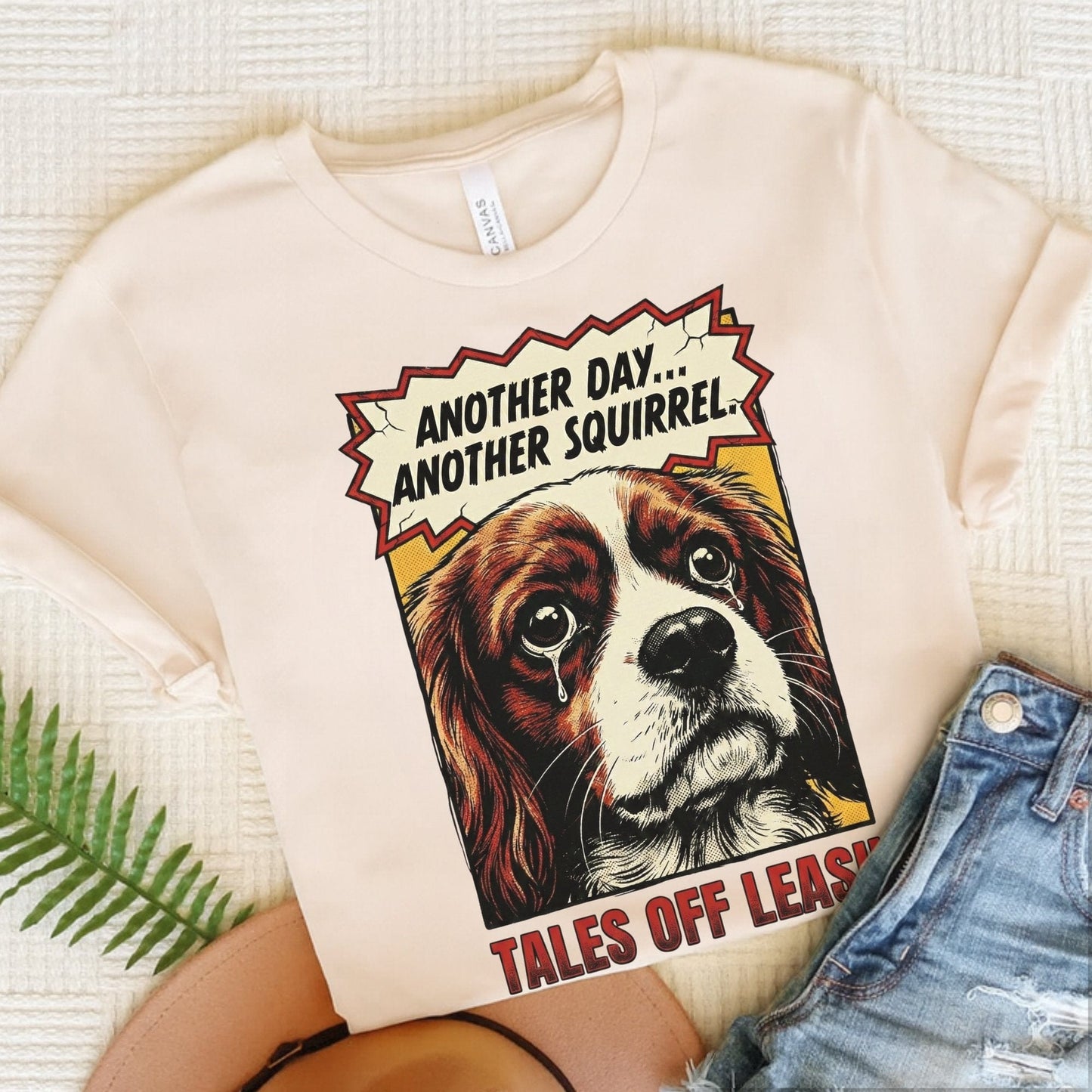 Personalized Cavalier Comic Book Squirrels Unisex TShirt Natural