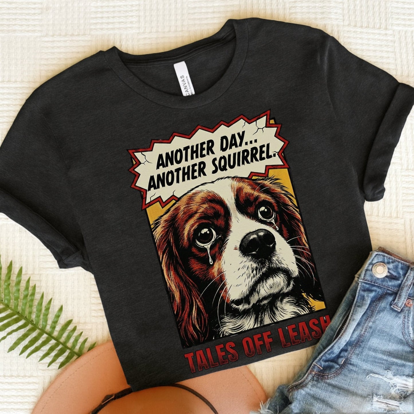 Personalized Cavalier Comic Book Squirrels Unisex TShirt Dark Grey Heather