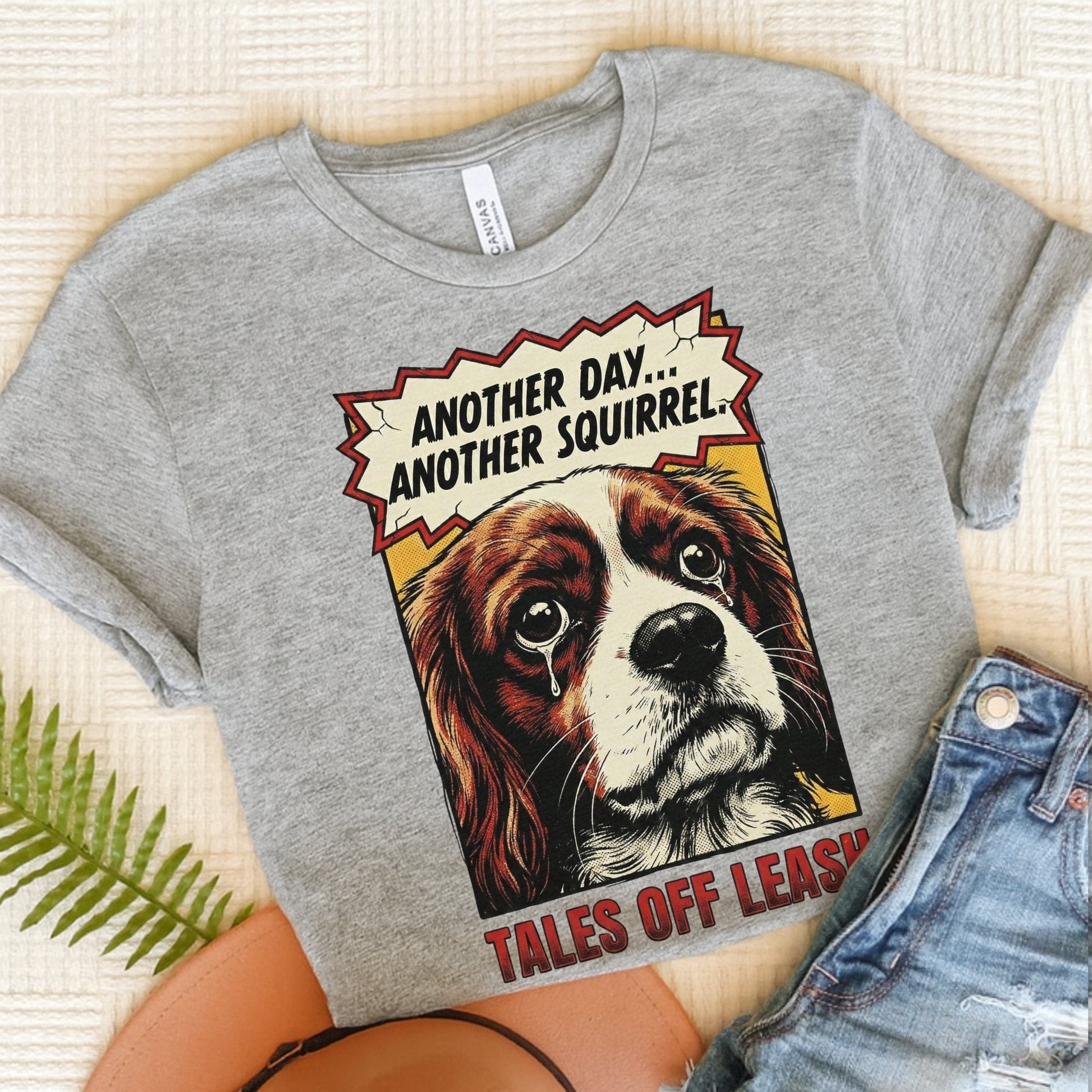 Personalized Cavalier Comic Book Squirrels Unisex TShirt Athletic Heather