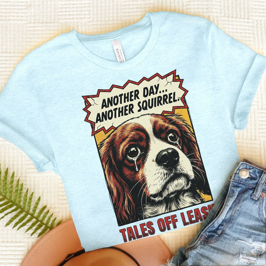 Personalized Cavalier Comic Book Squirrels Unisex TShirt Heather Ice Blue